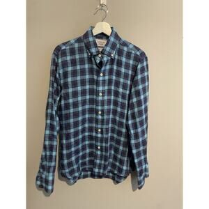 Ledbury Fine Shirtmaker Men's Button Down 100% Linen Long Sleeve Slim Fit Size M